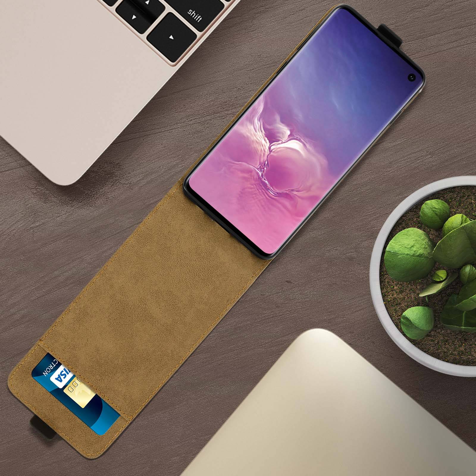 Étui pour Samsung Galaxy S10 Housse Clapet Vertical Porte-carte Coque Silicone-2