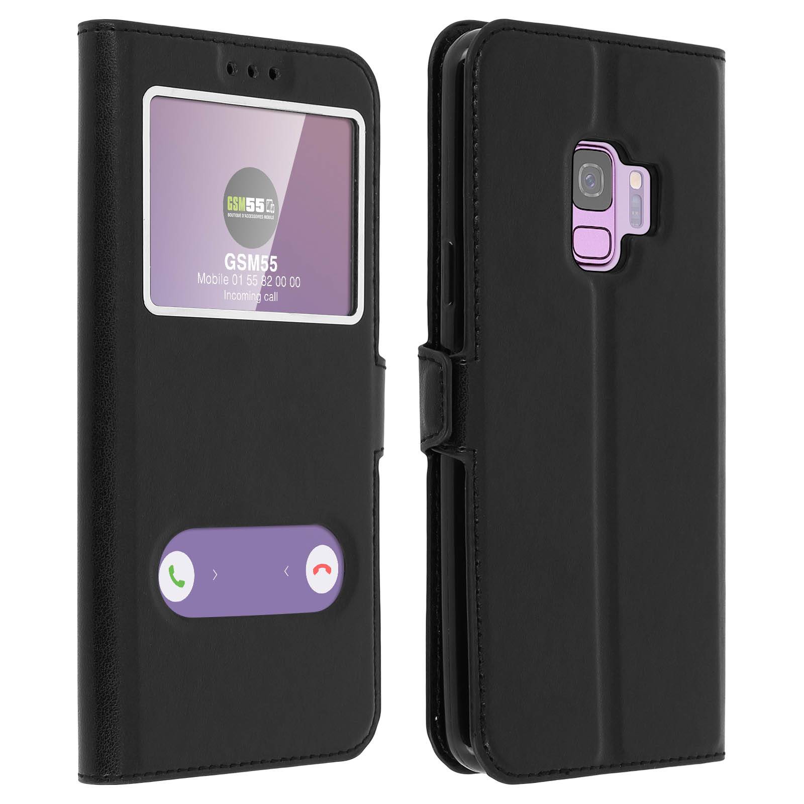 Housse pour Samsung Galaxy S9 Étui Double Fenêtre Coque Silicone Gel-0