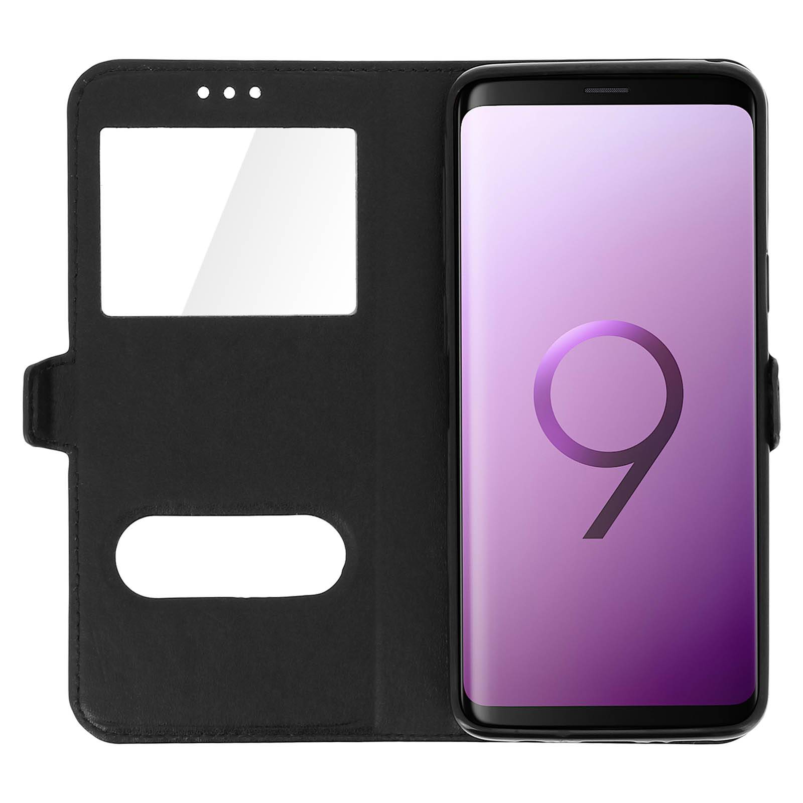 Housse pour Samsung Galaxy S9 Étui Double Fenêtre Coque Silicone Gel-2