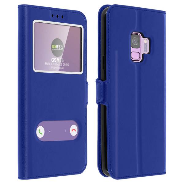 Housse pour Samsung Galaxy S9 Étui Clapet 2x Fenêtre Coque Silicone Gel Protection