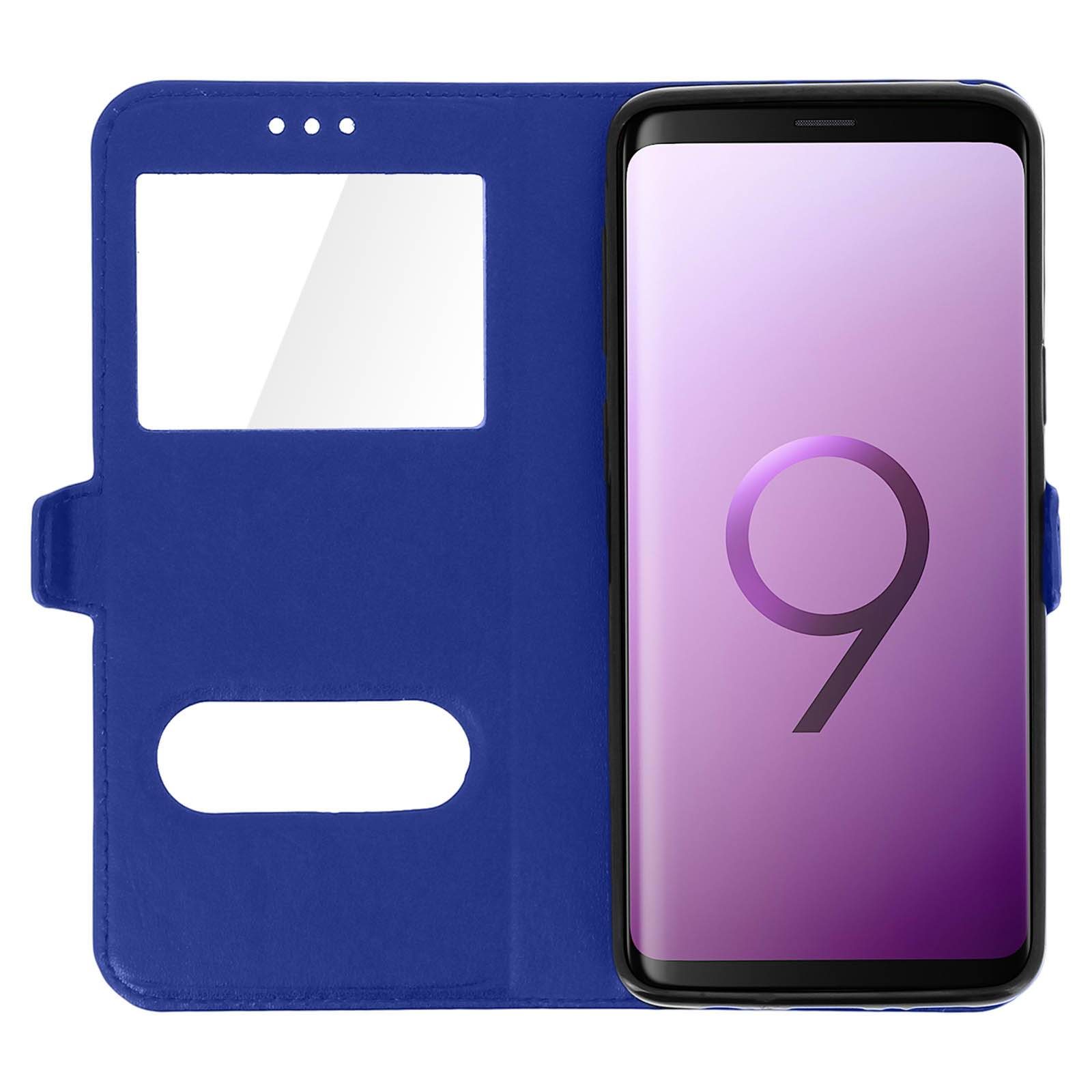 Housse pour Samsung Galaxy S9 Étui Clapet 2x Fenêtre Coque Silicone Gel Protection-2
