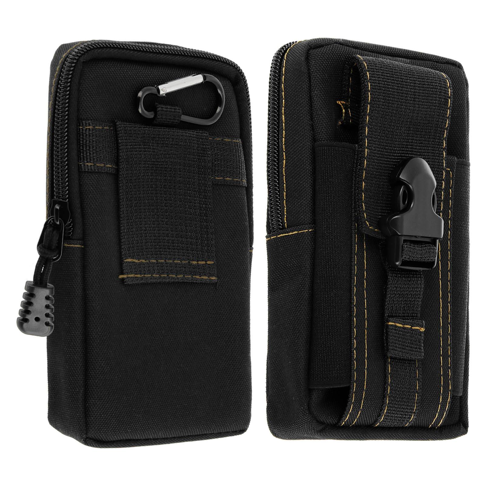 Pochette Smartphone Universel Étui Passant-ceinture + mousqueton-1