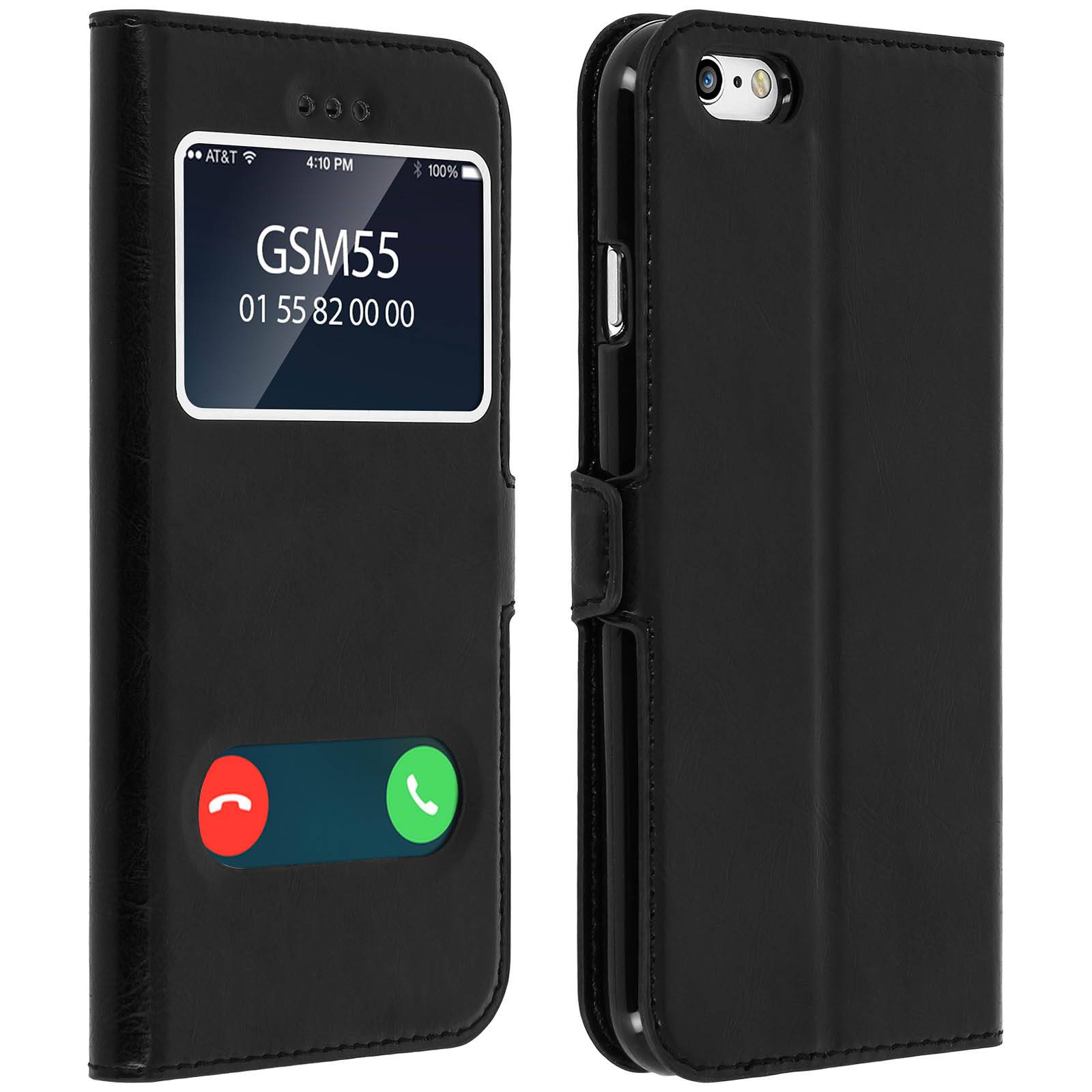 Housse pour iPhone 6/pour iPhone 6S Étui Clapet 2x Fenêtre Coque Silicone Gel-0