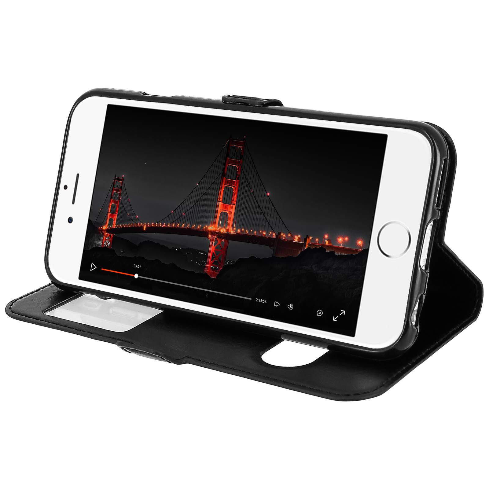 Housse pour iPhone 6/pour iPhone 6S Étui Clapet 2x Fenêtre Coque Silicone Gel-4