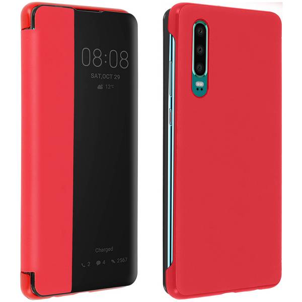 Housse pour Huawei P30 Étui Grande Fenêtre Translucide Coque Rigide