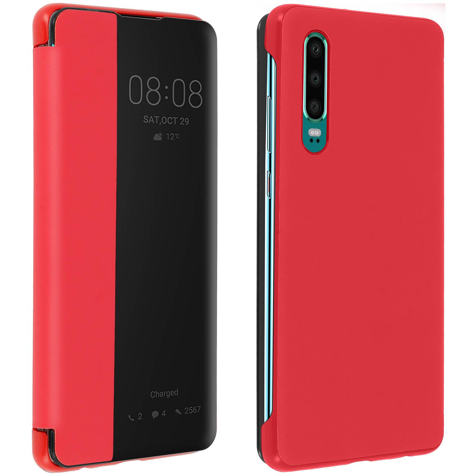 Housse pour Huawei P30 Étui Grande Fenêtre Translucide Coque Rigide-0