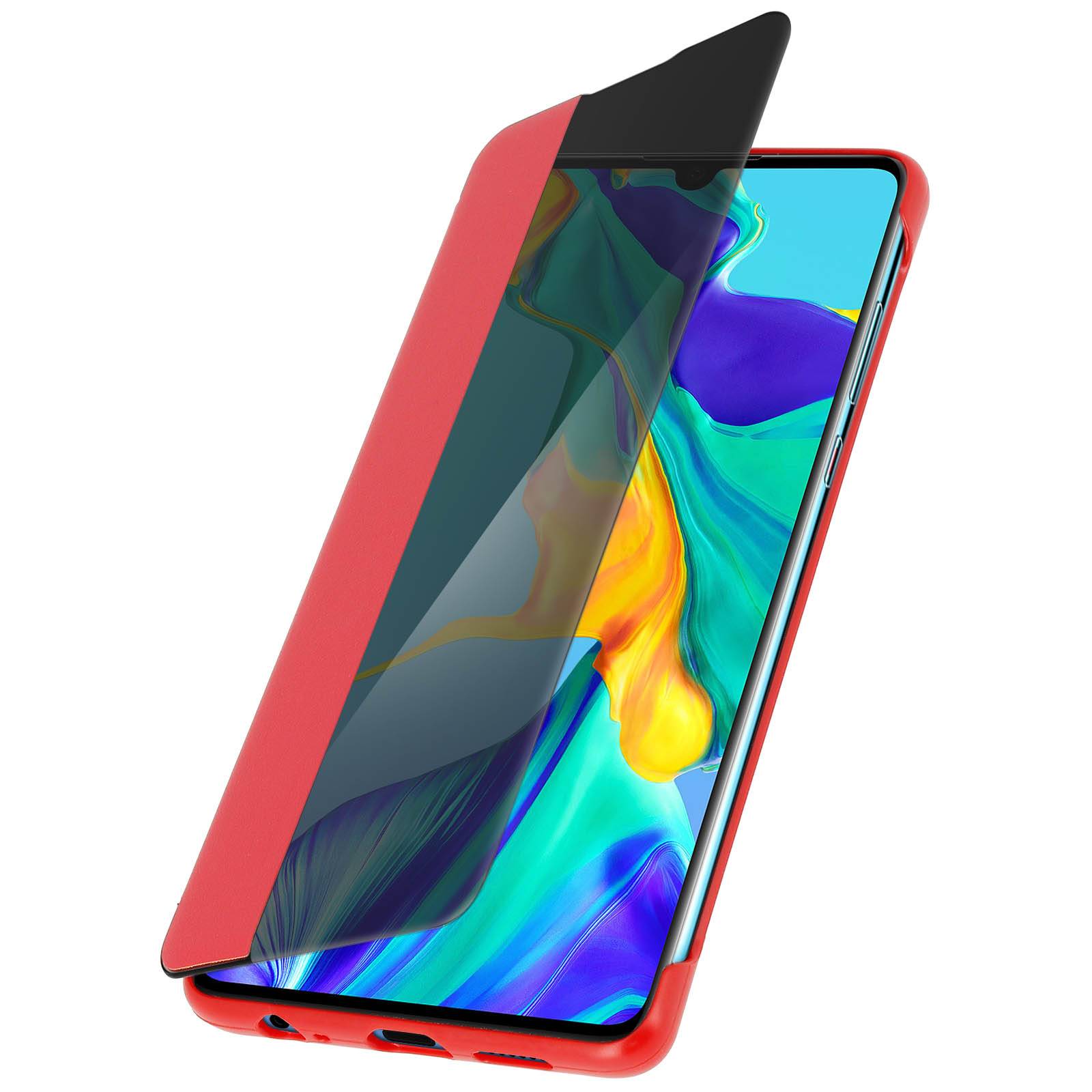 Housse pour Huawei P30 Étui Grande Fenêtre Translucide Coque Rigide-1