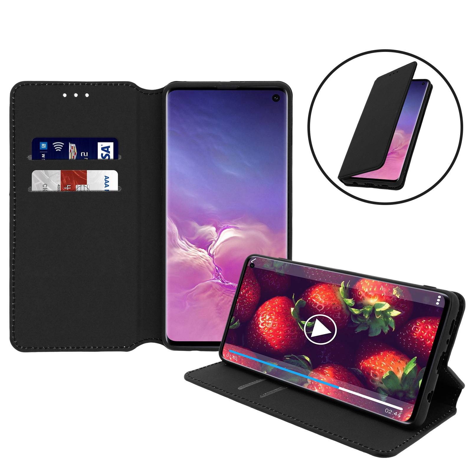 Housse pour Samsung Galaxy S10 Étui Folio Porte-carte Fonction Stand-1