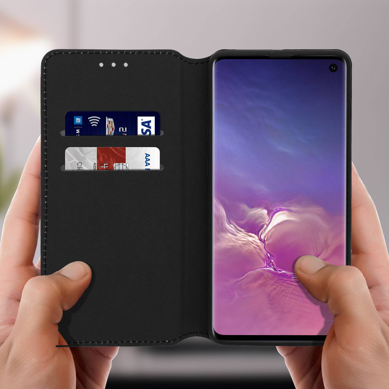 Housse pour Samsung Galaxy S10 Étui Folio Porte-carte Fonction Stand-2
