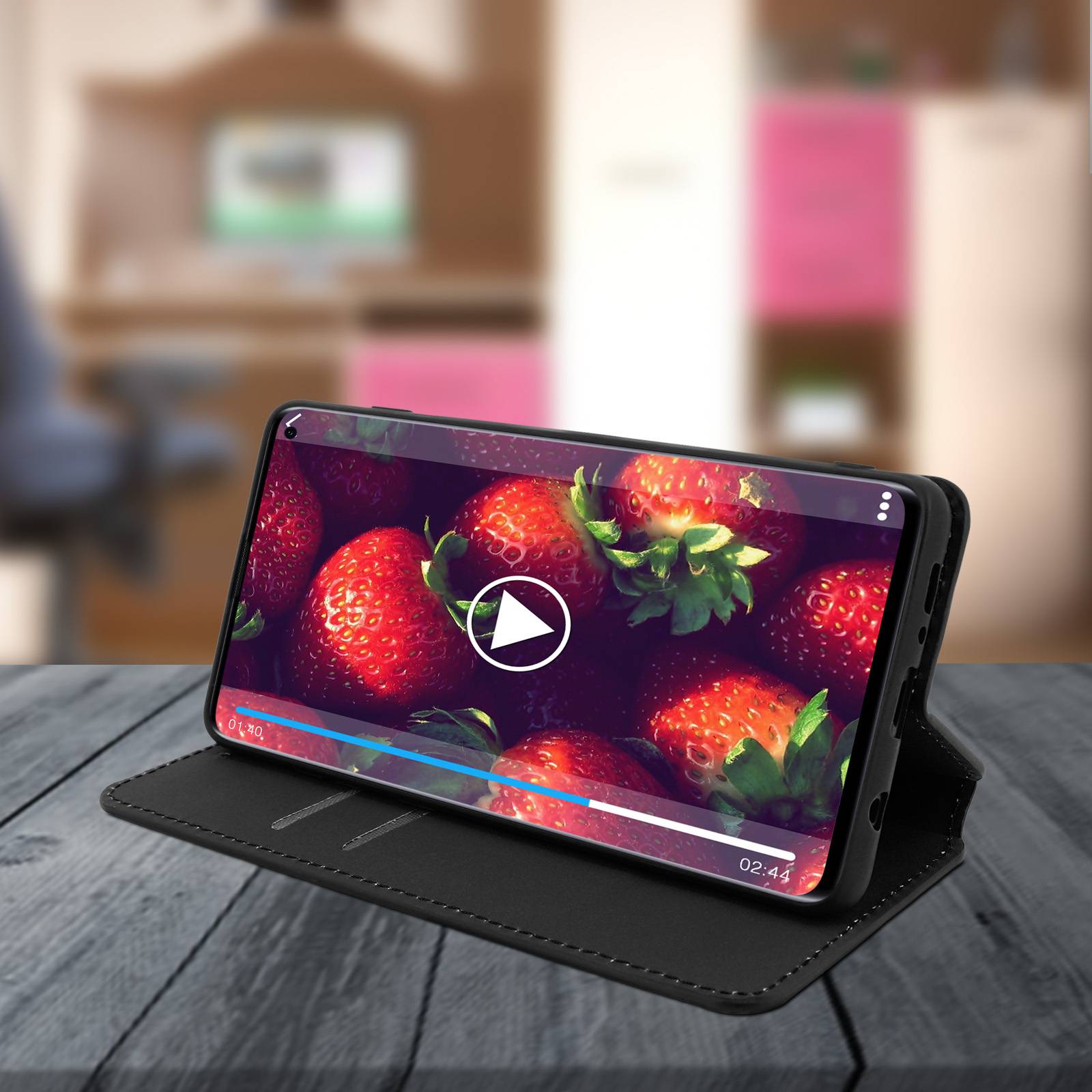 Housse pour Samsung Galaxy S10 Étui Folio Porte-carte Fonction Stand-3