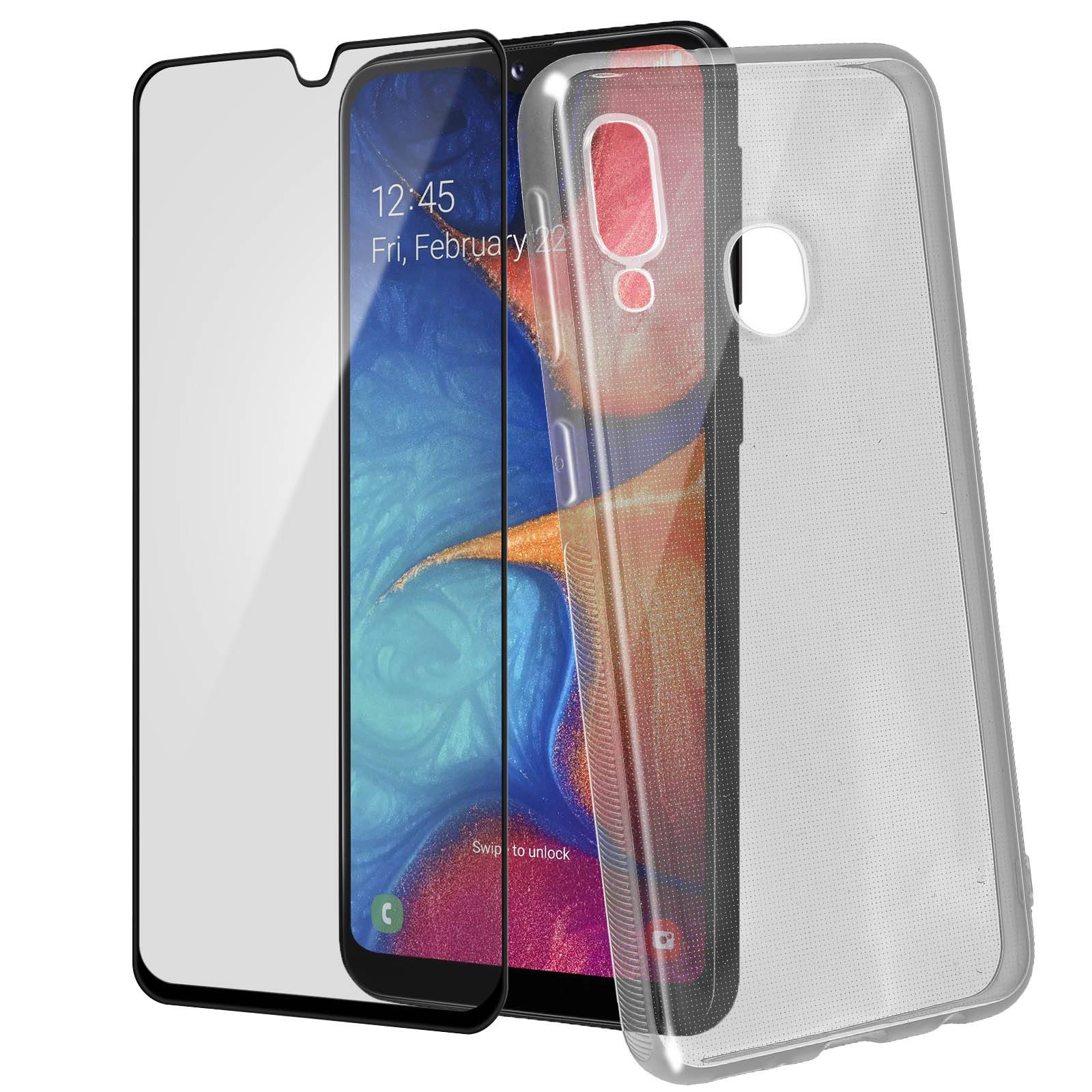 Coque Galaxy A20e Silicone et Film Ecran Verre Trempé-1
