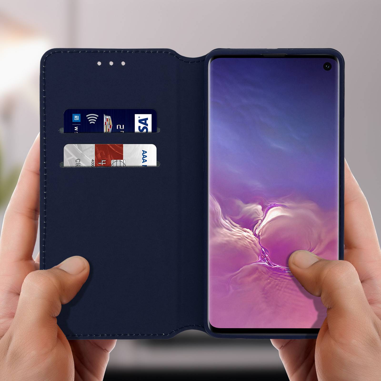 Housse pour Samsung Galaxy S10 Étui Folio Portefeuille Fonction Support-2