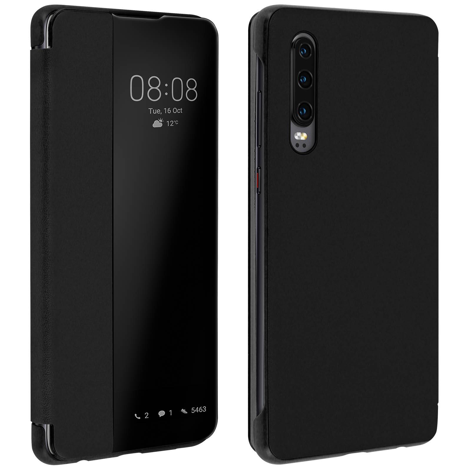 Housse pour Huawei P30 Étui Grande Fenêtre Translucide Coque pour Rigide-0