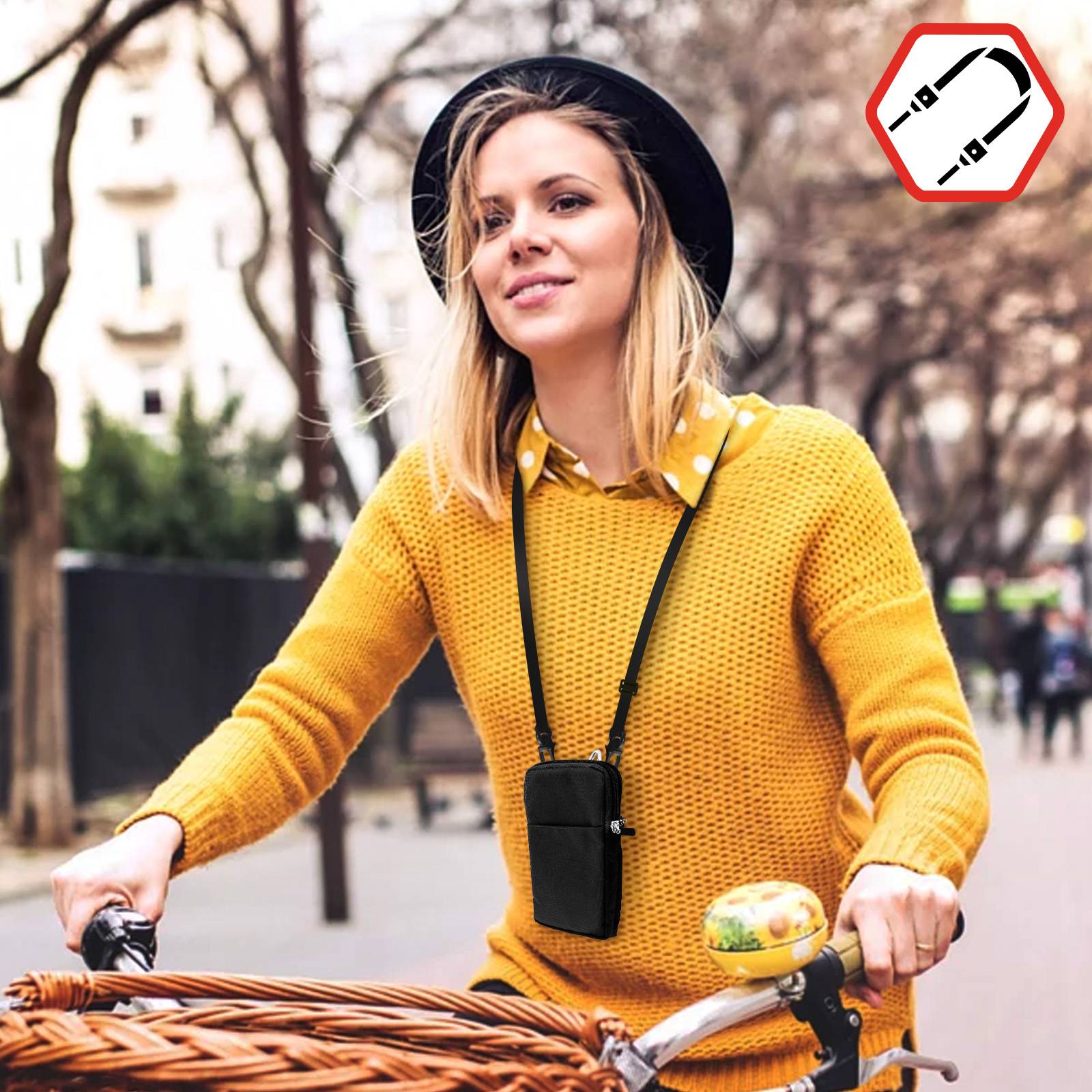 Étui Ceinture pour Smartphone Passant Ceinture Mousqueton Lanière 2 Poches-3