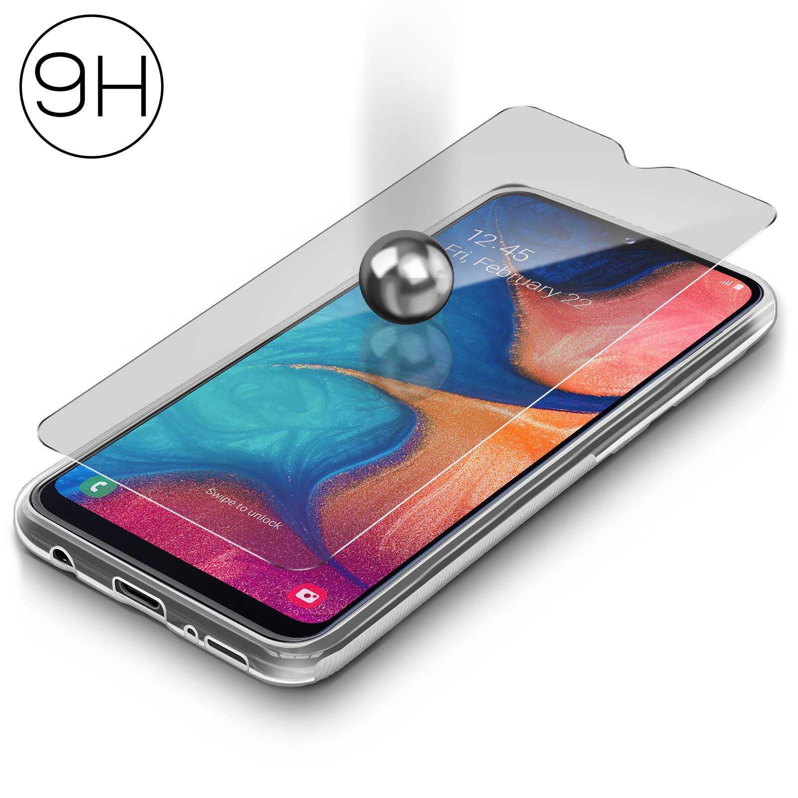 Coque Galaxy A20e Silicone Souple et Film Ecran Verre Trempé 9H-4