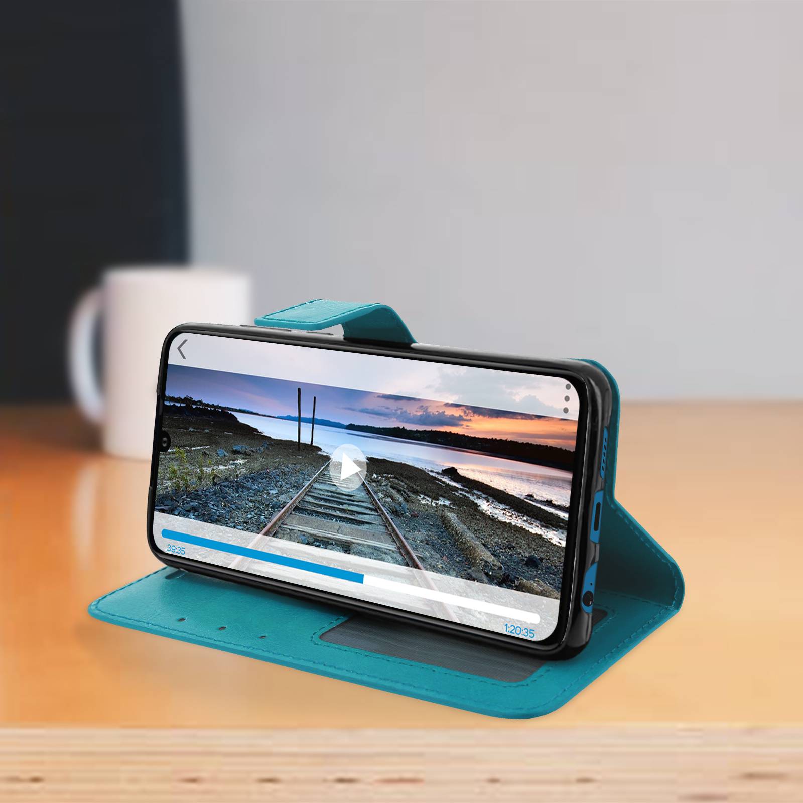 Housse pour Huawei P30 Étui Folio Portefeuille Fonction Support Vidéo-3
