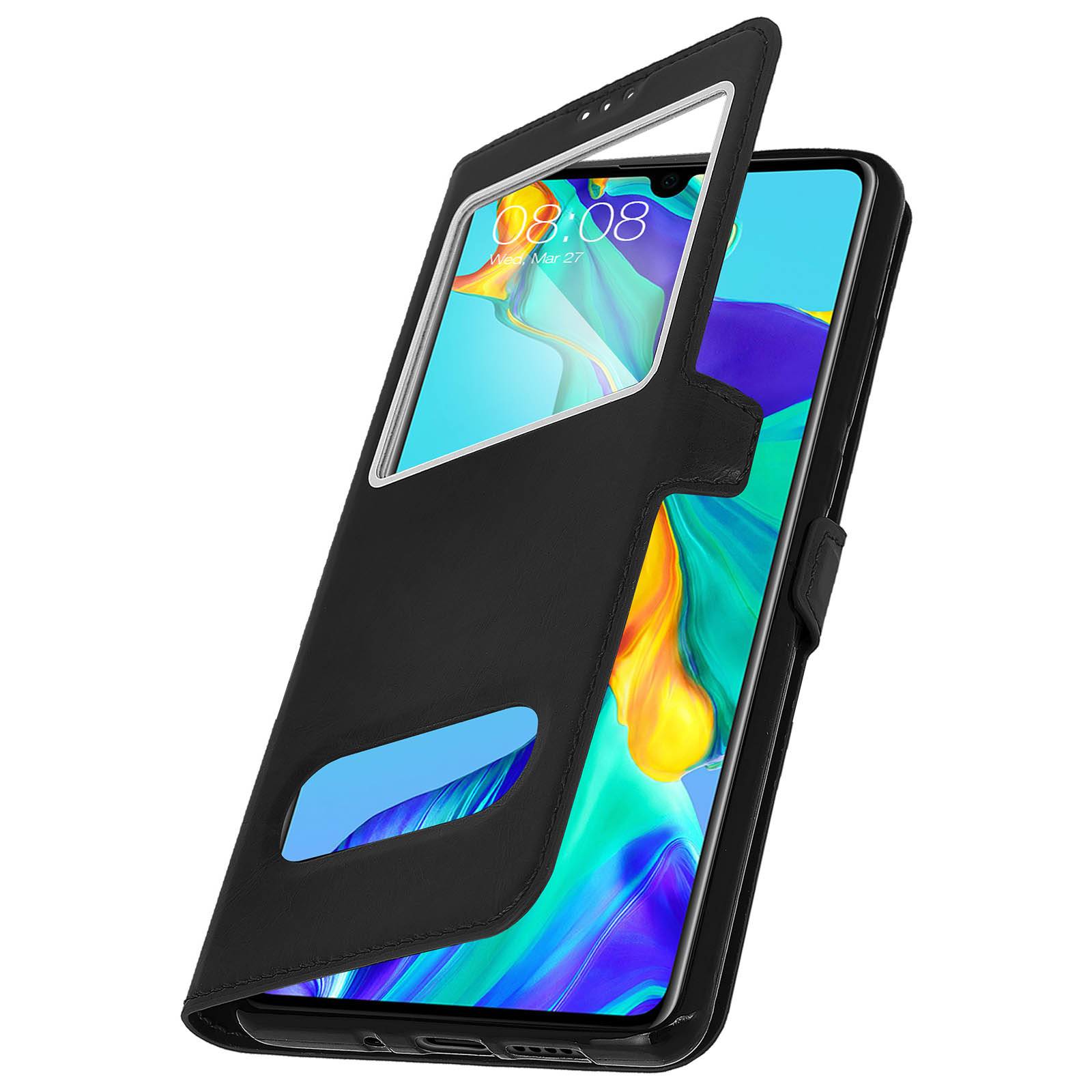 Étui pour Huawei P30 Housse Folio Double Fenêtre Fonction Support-1