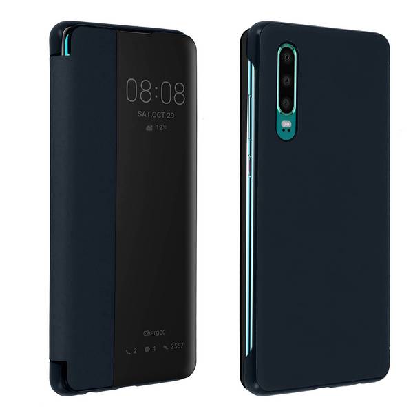 Housse pour Huawei P30 Étui Grande Fenêtre Translucide Coque Rigide