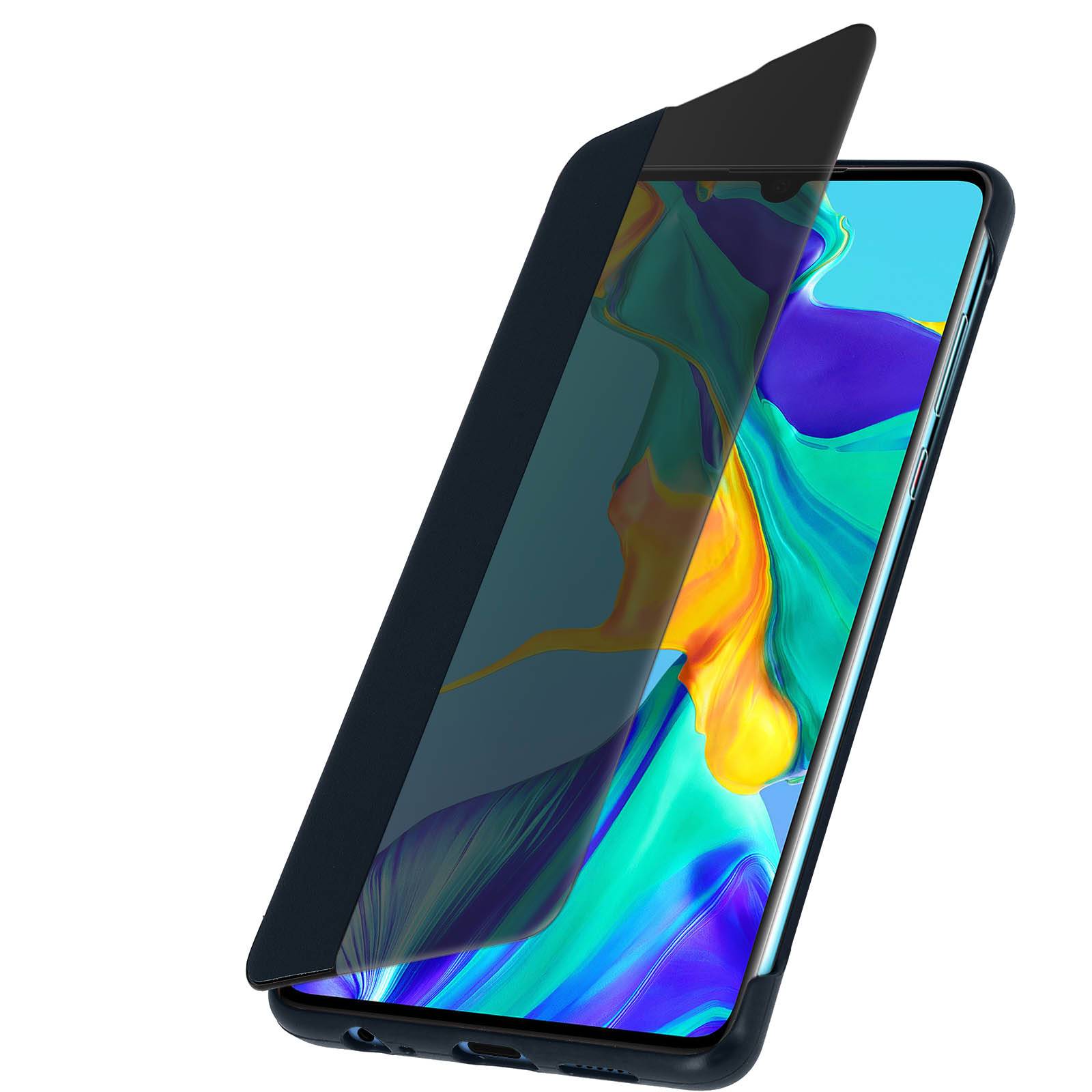 Housse pour Huawei P30 Étui Grande Fenêtre Translucide Coque Rigide-1