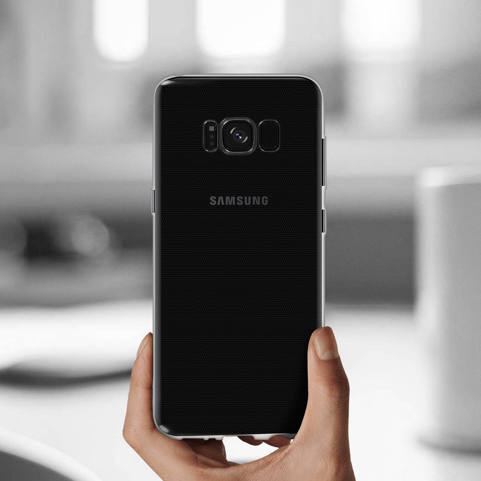 Coque pour Samsung Galaxy S8 Silicone Souple et Film Verre Trempé 9H-2