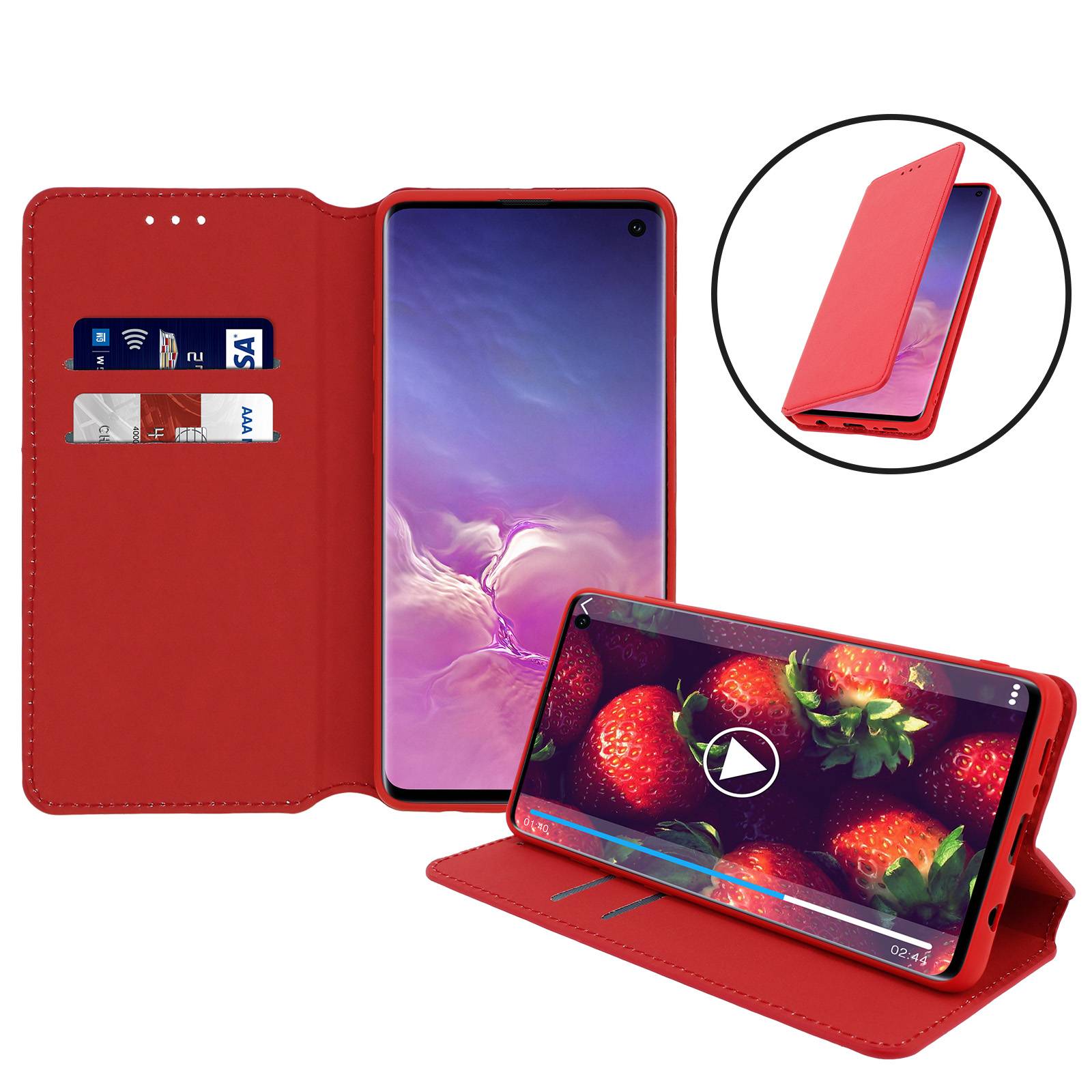 Housse pour Samsung Galaxy S10 Étui Folio Porte-carte Fonction Stand-1