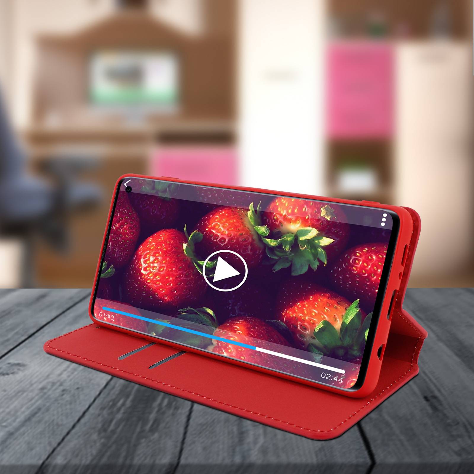 Housse pour Samsung Galaxy S10 Étui Folio Porte-carte Fonction Stand-3