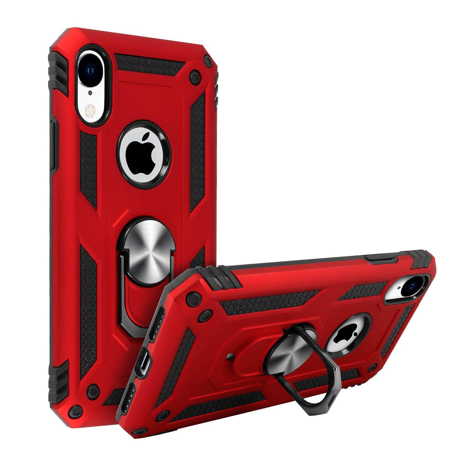 Coque pour iPhone XR Bi matière Rigide Souple Bague Support Vidéo-1