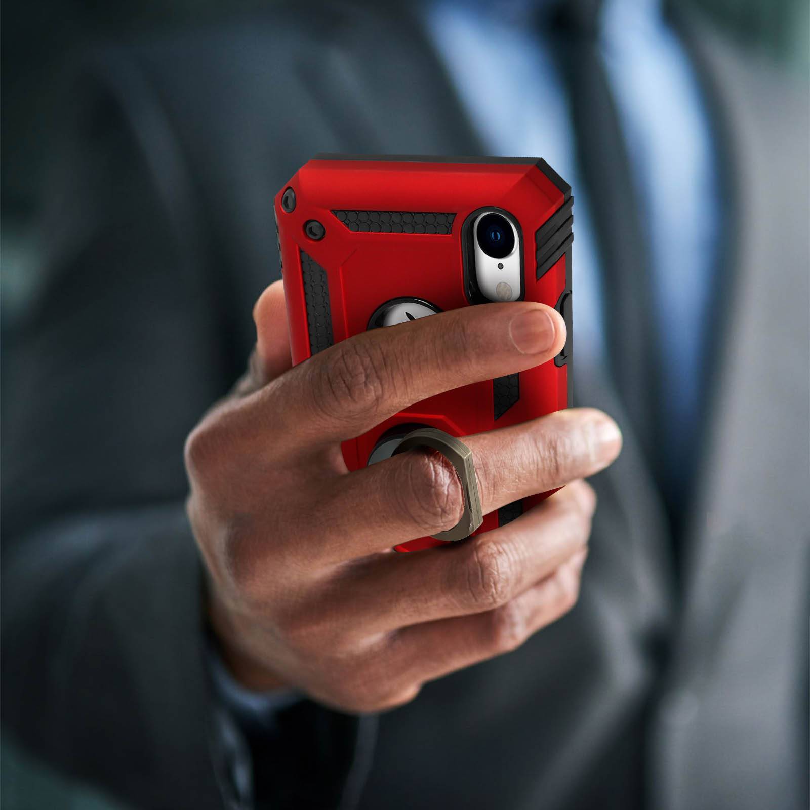 Coque pour iPhone XR Bi matière Rigide Souple Bague Support Vidéo-2