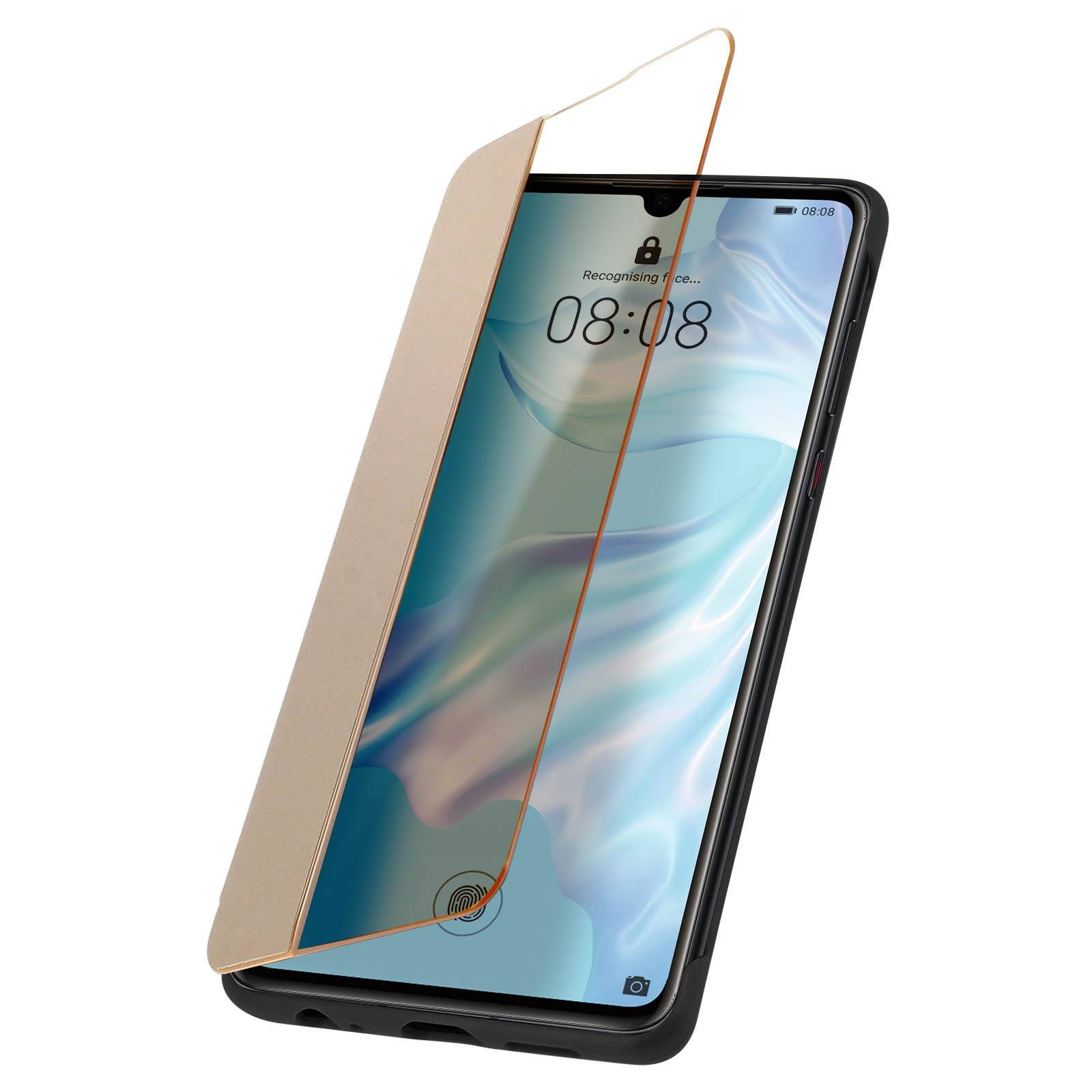 Housse pour Huawei P30 Étui Grande Fenêtre Translucide Coque Rigide-1