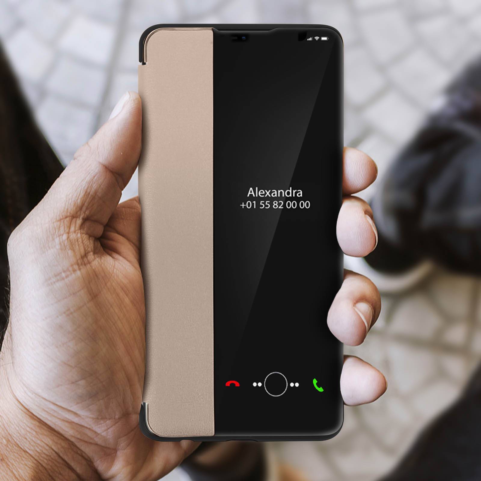 Housse pour Huawei P30 Étui Grande Fenêtre Translucide Coque Rigide-2