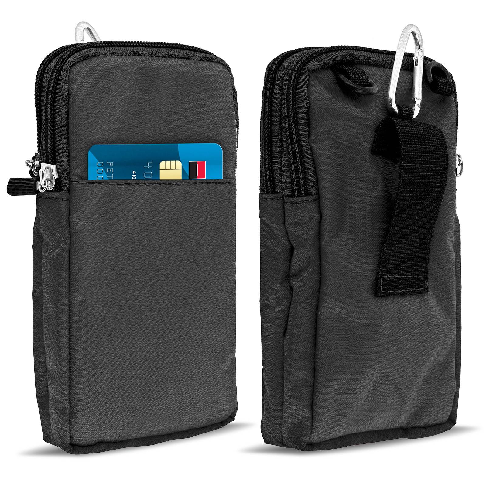 Étui Ceinture pour Smartphone Passant Ceinture Mousqueton Lanière 2 Poches-1