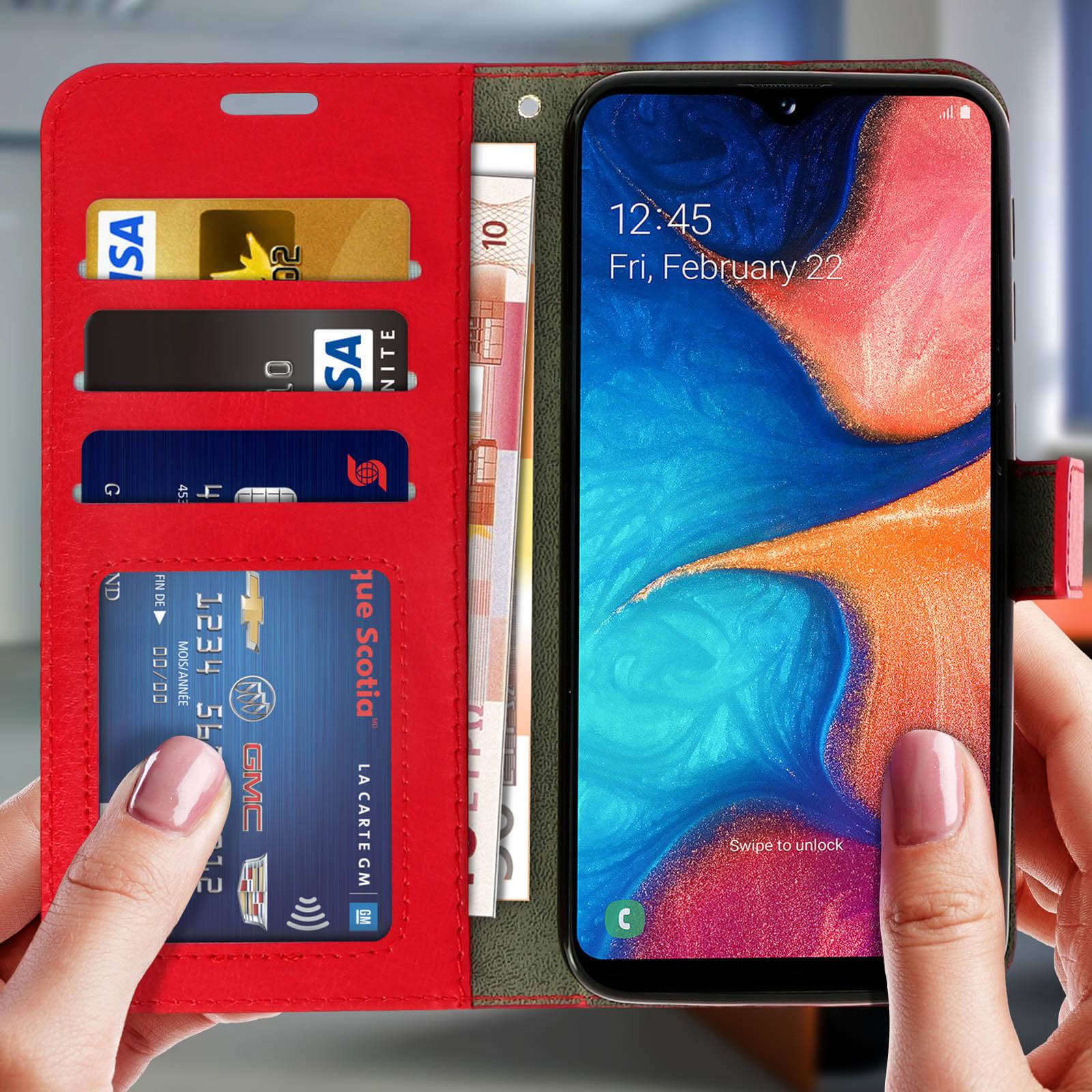 Housse pour Samsung Galaxy A20e Étui Porte carte Support Vidéo Vintage-2
