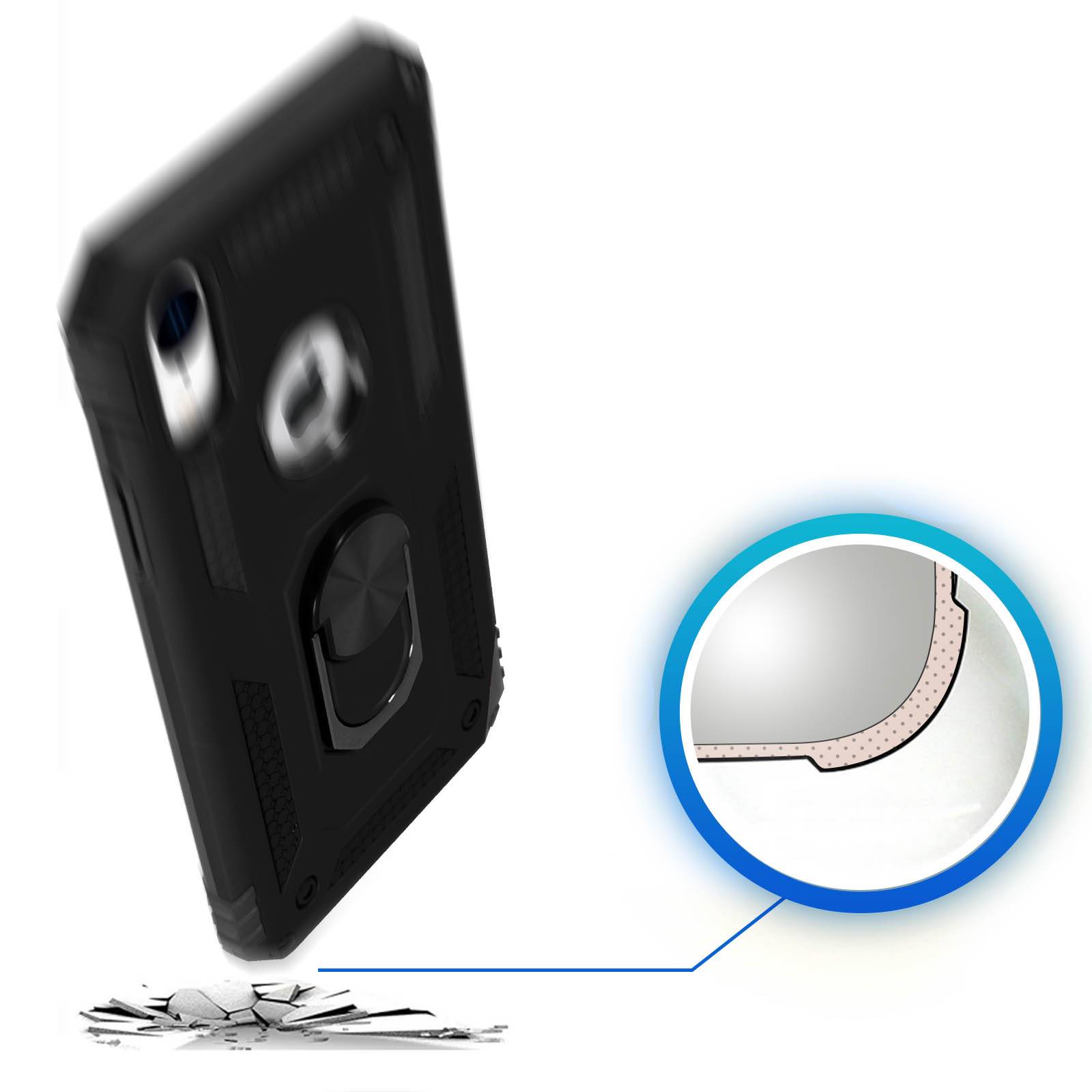 Coque pour iPhone XR Bi matière Rigide Souple Bague Support Vidéo-4