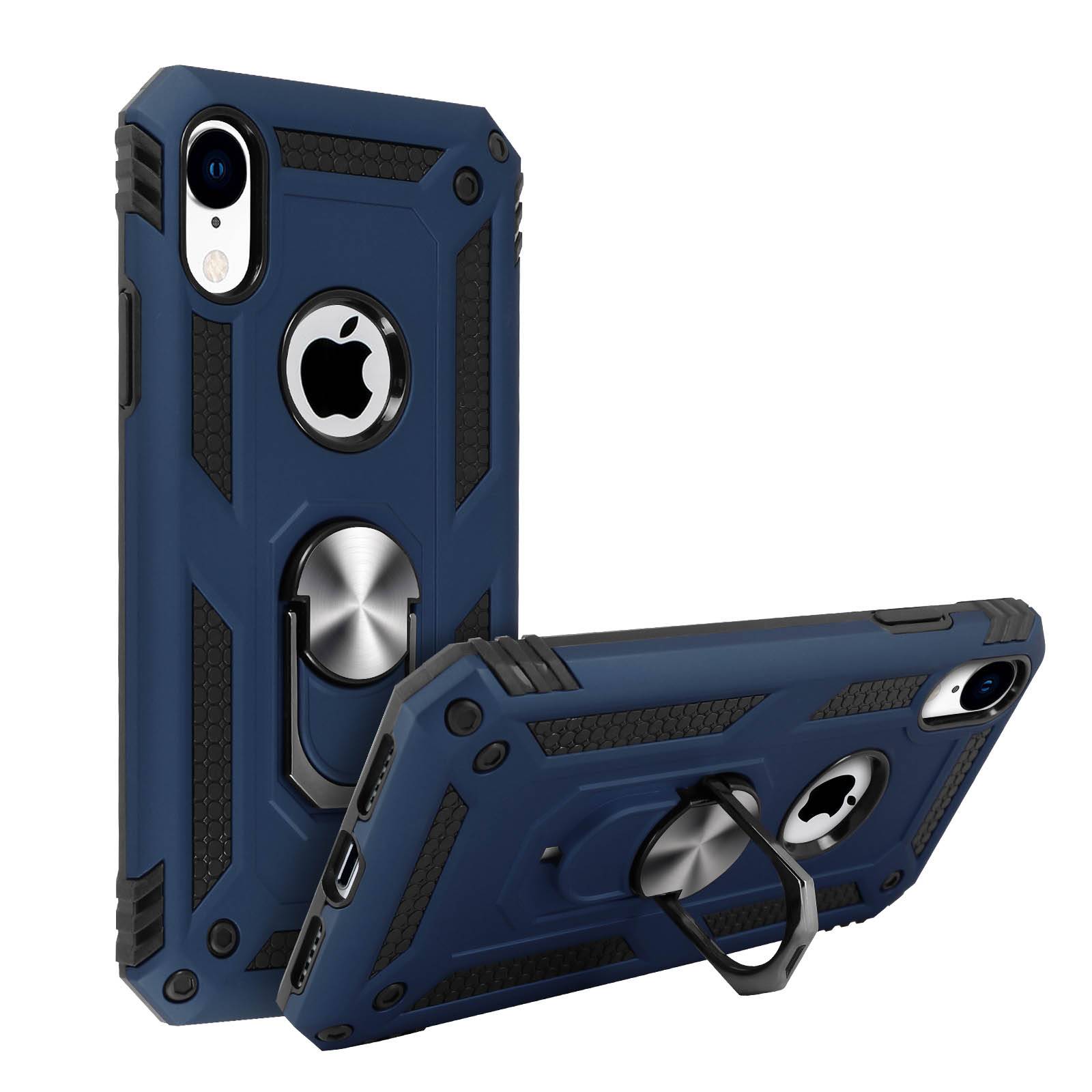 Coque pour iPhone XR Bi matière Rigide Souple Bague Support Vidéo-1