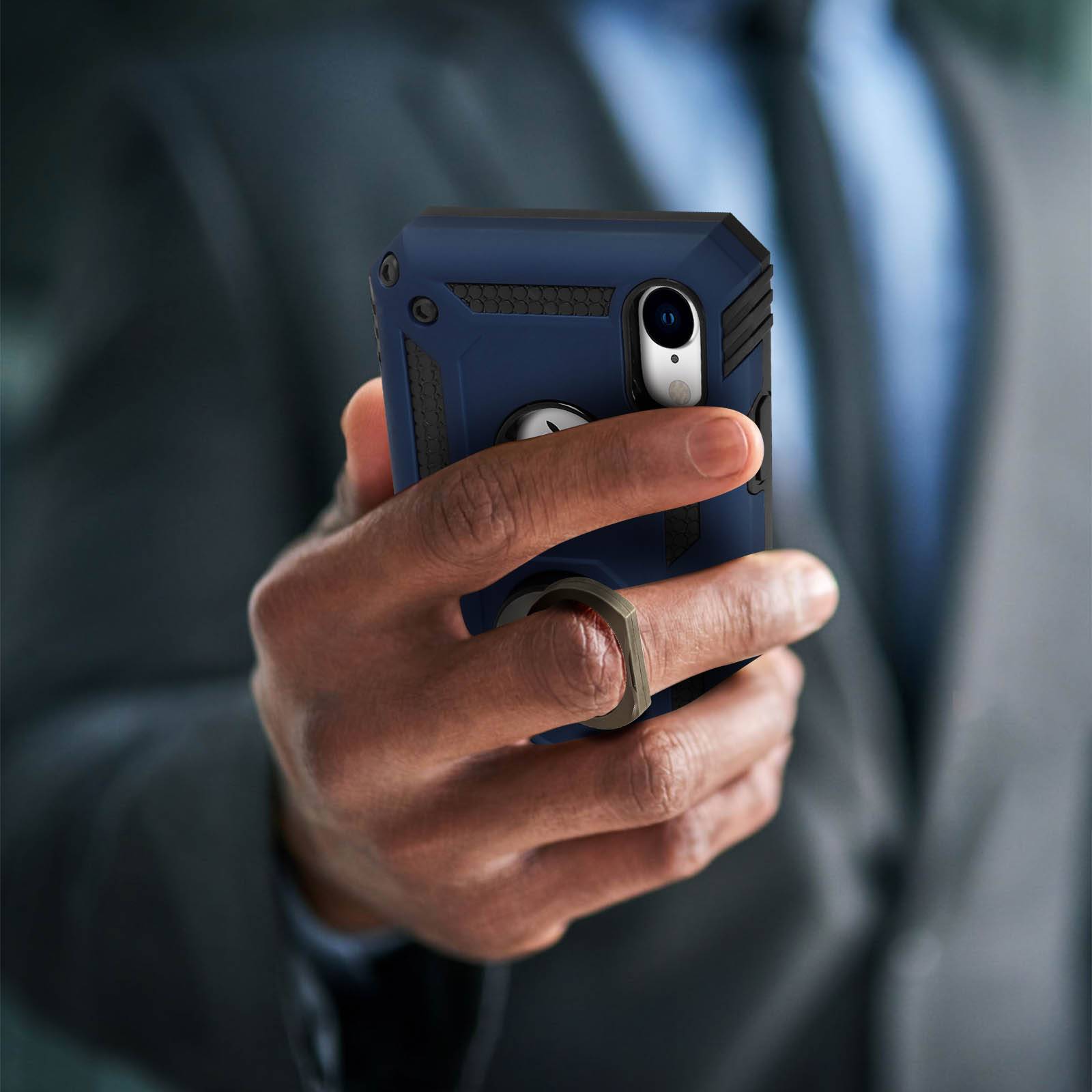 Coque pour iPhone XR Bi matière Rigide Souple Bague Support Vidéo-2