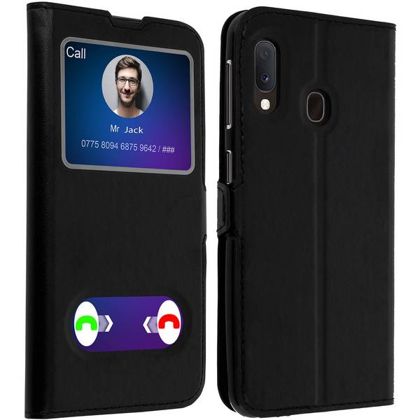 Housse pour Samsung Galaxy A20e Protection Double Fenêtre Fonction Stand