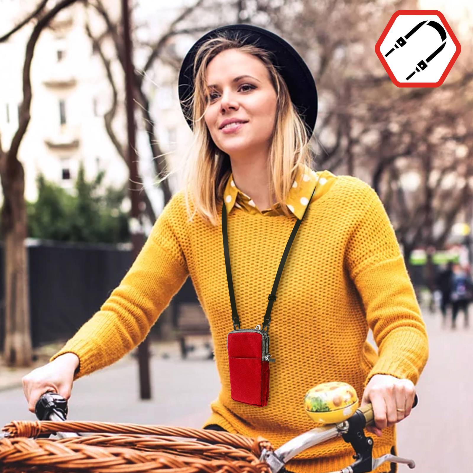 Étui pour Huawei Ceinture Smartphone Passant Ceinture Mousqueton Lanière 2 Poches-3
