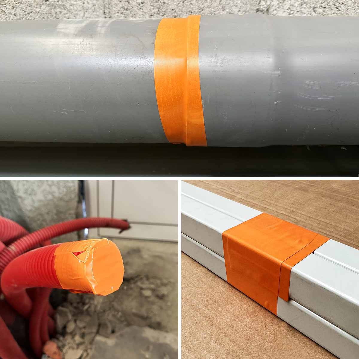 Ruban adhésif PVC orange bâtiment 50 mm x 33 m - 1 rouleau adhésif TECPLAST-1