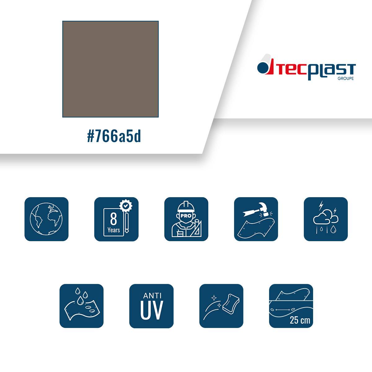 Bâche bois Tecplast lp640bo 2x3 m - taupe - garantie 8 ans-3