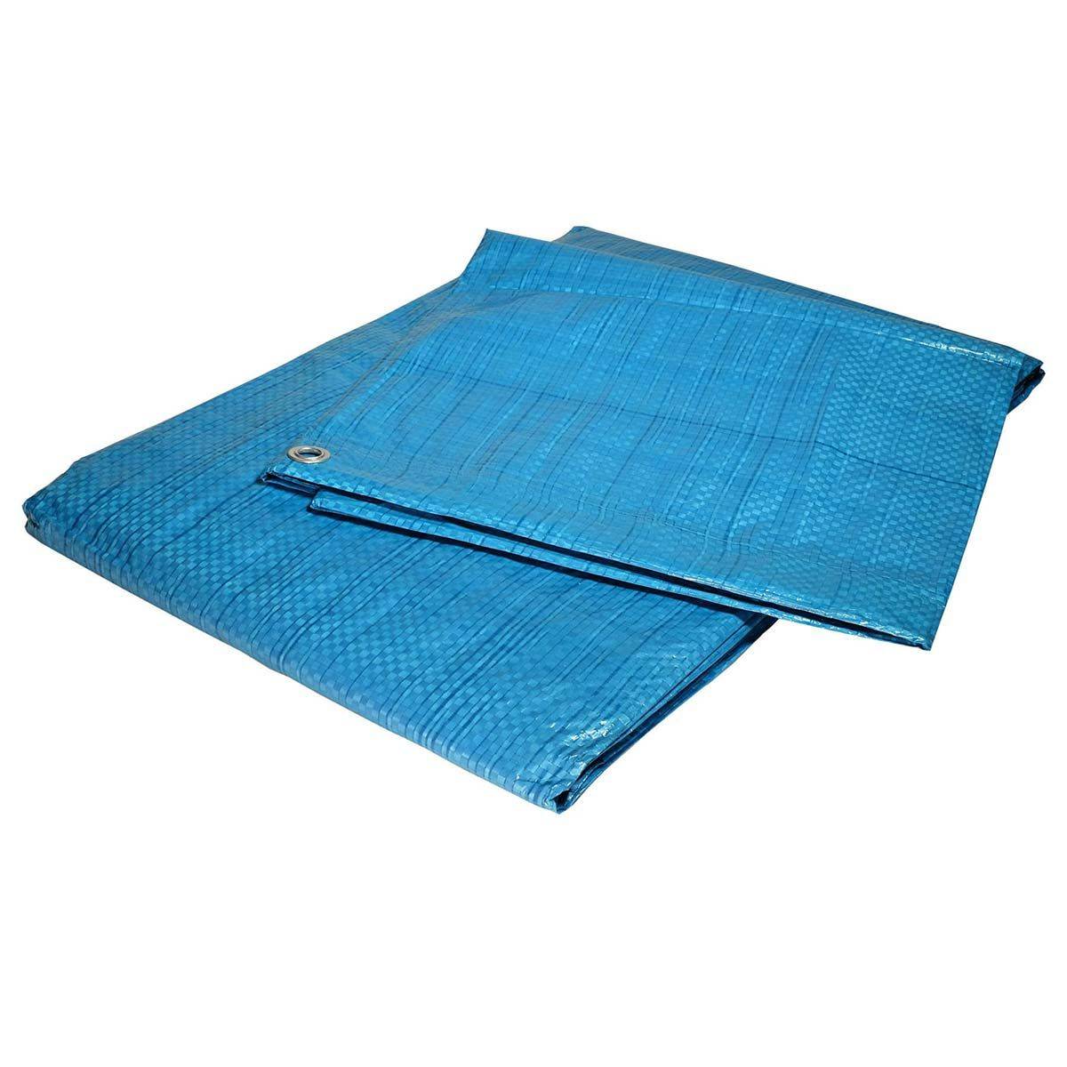 Bâche de protection chantier Tecplast ec80ch 6x10 m - bleue - economique-0