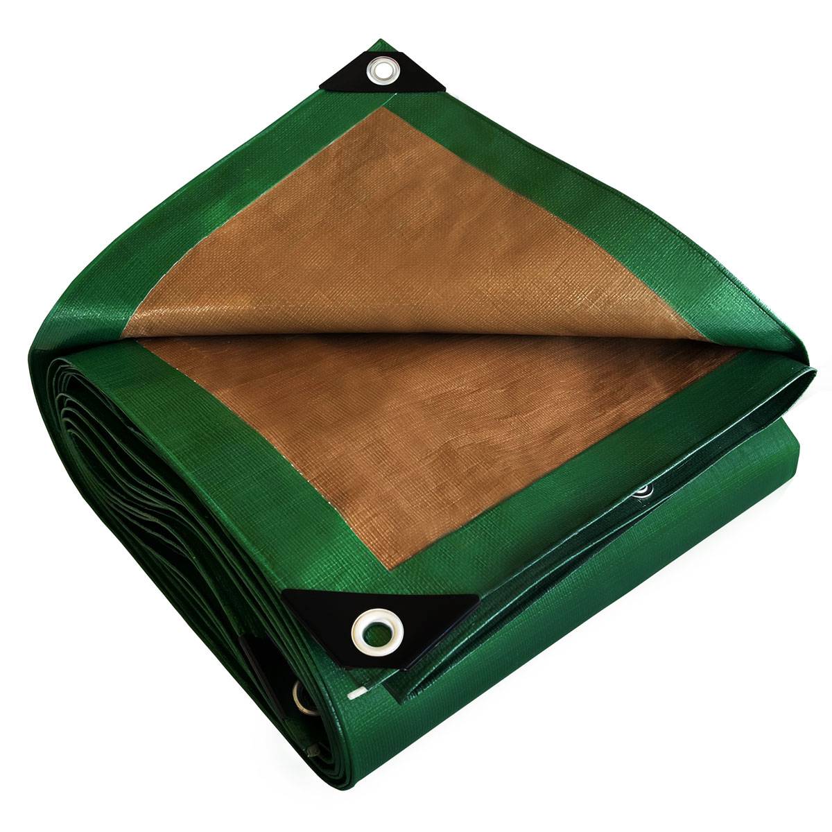 Bâche de chantier Tecplast hq250ch 2x3 m - verte et marron - haute performance-0
