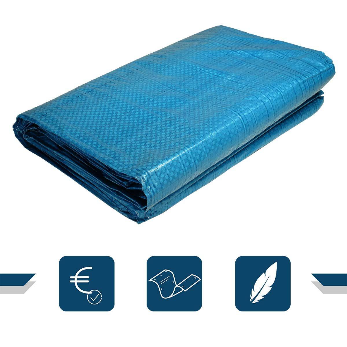 Bâche de protection peinture Tecplast ec80pe 6x10 m - bleue - economique-2
