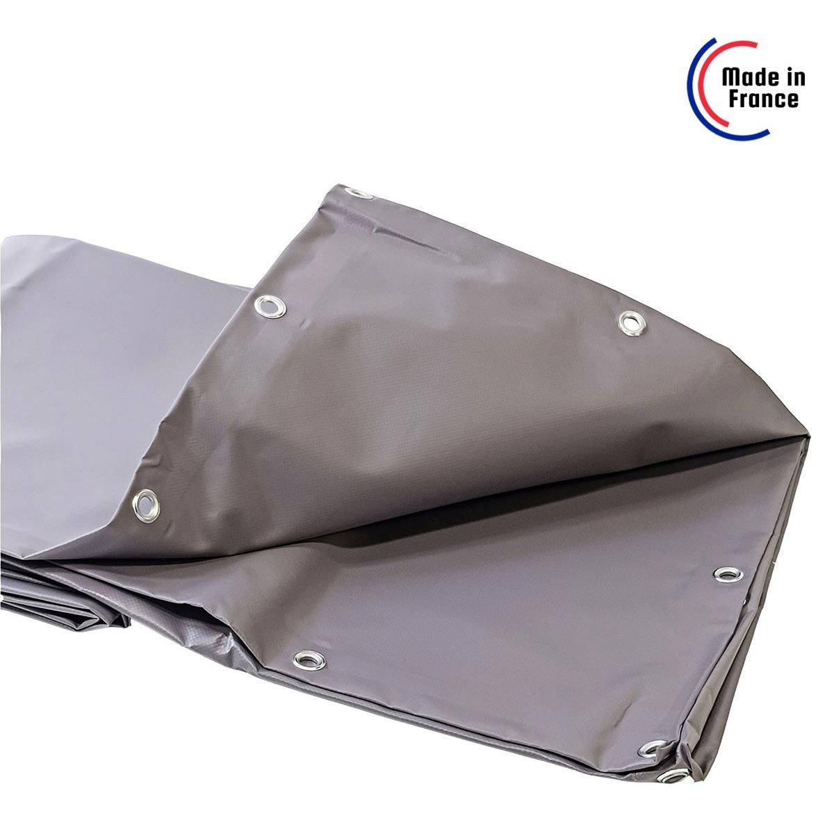 Bâche Brise Vue Grise 5x6 m - garantie 10 ans Tecplast xp640bv - Made in France-1
