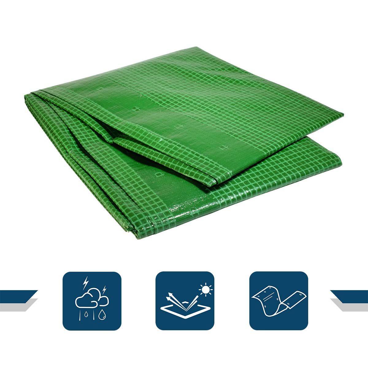 Bâche de chantier Tecplast vr170ch 2x3 m - bâche armée verte - haute qualité-1