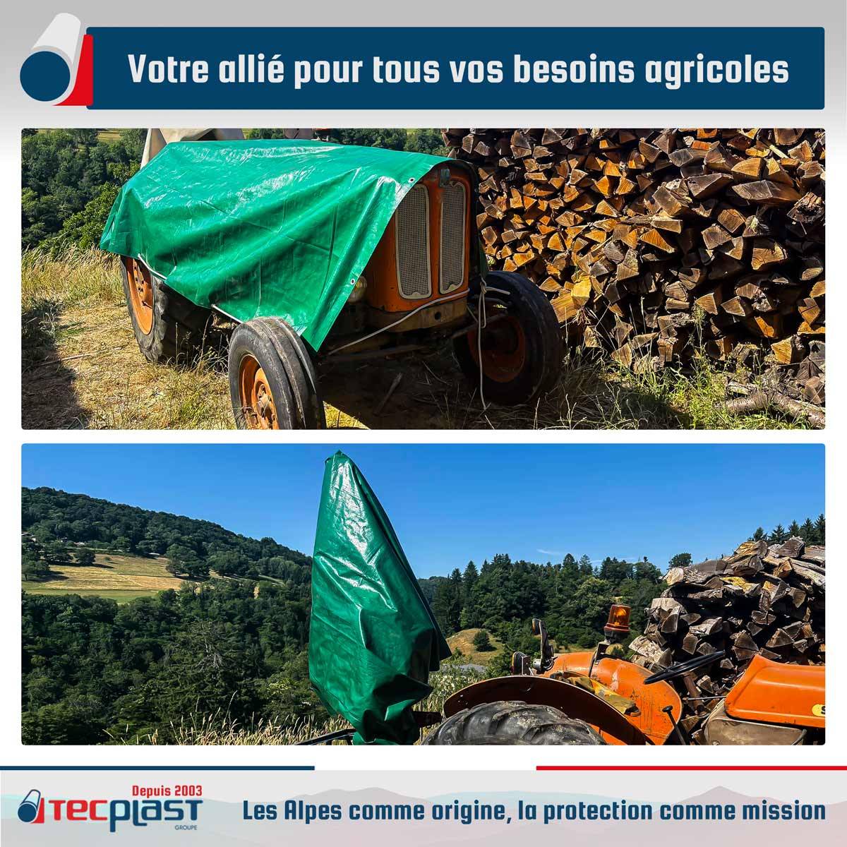 Bâche agricole Tecplast hq250ag 3x5 m - verte et marron - haute performance-4