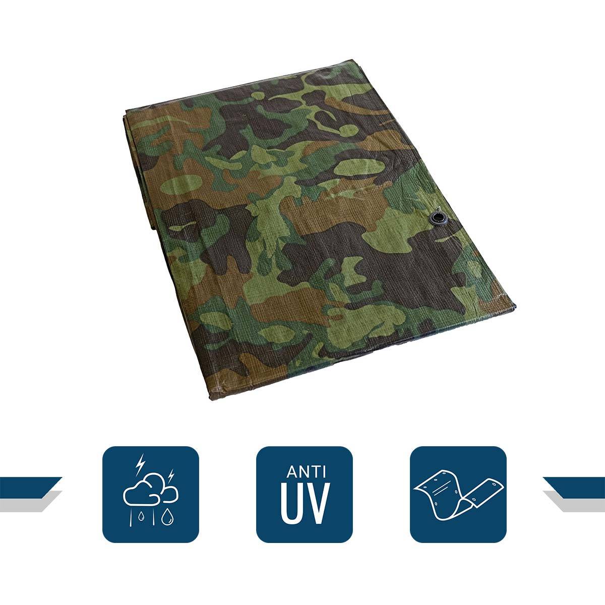 Bâche de protection Tecplast cm150cm 1,8x3 m - camouflage - haute qualité-1