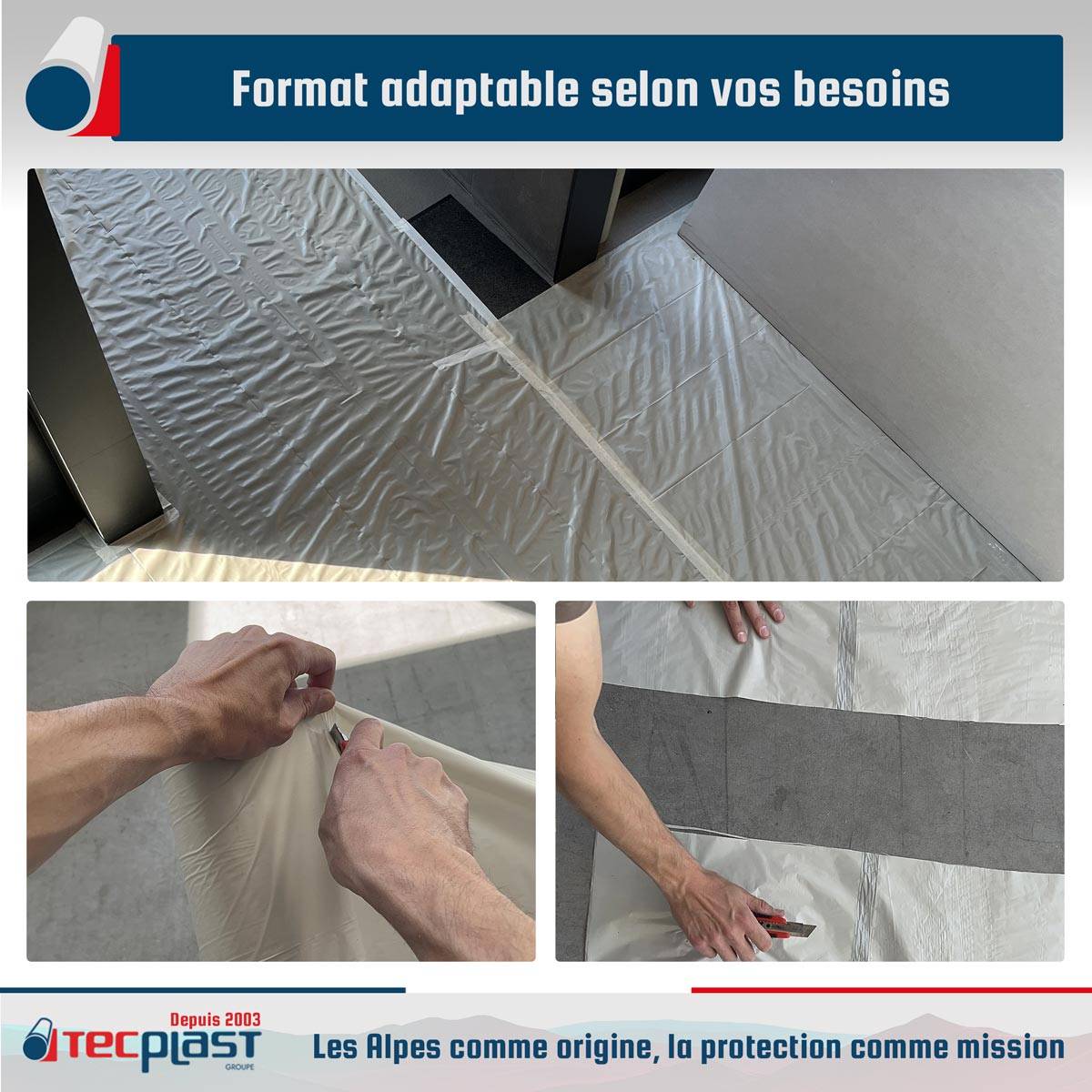 Bâche peinture en ROULEAU 3x15 m - Haute Qualité TECPLAST 80RPE - Made in France-2