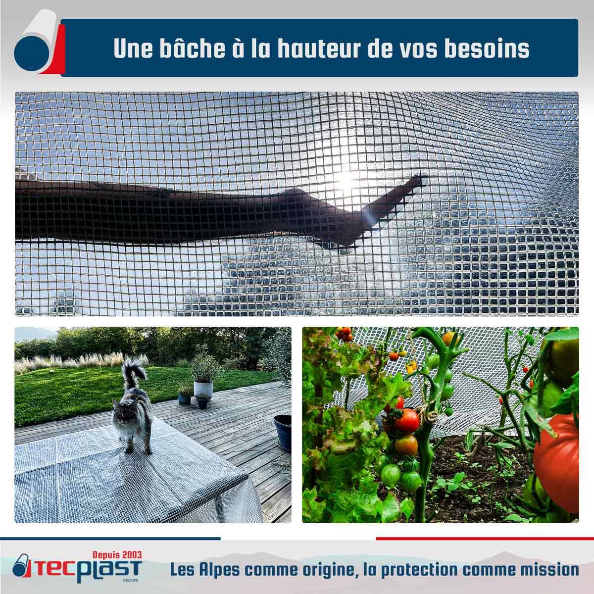 Bâche transparente armée Tecplast tr170mu 3x4 m - imperméable - haute qualité-4