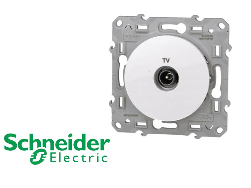 Prise TV ODACE à vis blanc SCHNEIDER ELECTRIC S520445-1