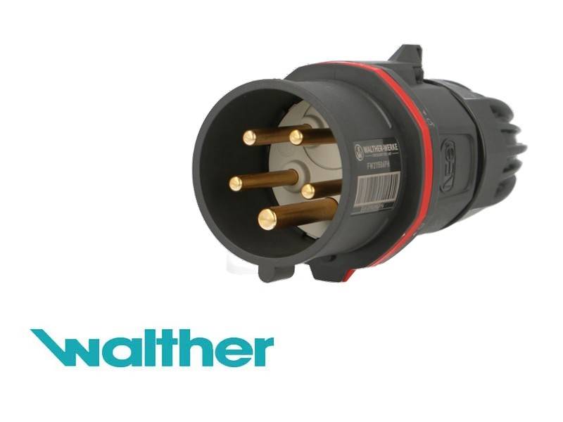Prise triphasé mâle CEE, 5 x 16A avec inverseur de phases Walther Neo - FW211506PH-1